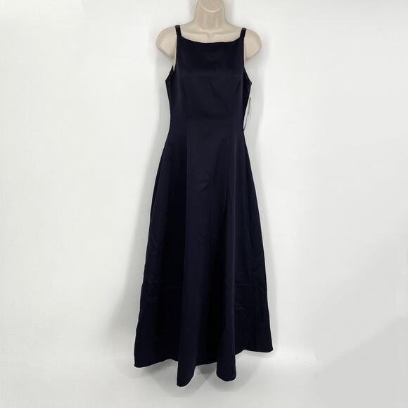 Betsy & Adam by Jaslene NEW High Neck Maxi Dress Gown Sz 6 Ink Flare Skirt Lined - Picture 1 of 8